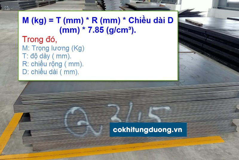 Cách tính trọng lượng thép tấm bằng công thức toán học